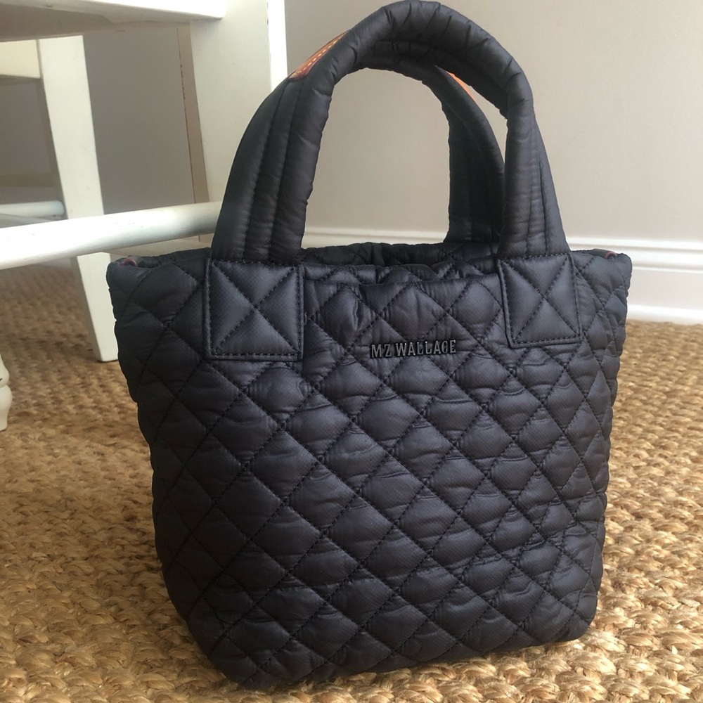 MZ Wallace Mini Metro Deluxe Tote. Black. Quilted.